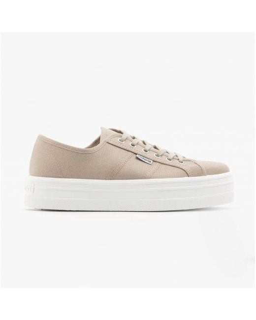 Victoria White Barcelona Platform Canvas Trainers