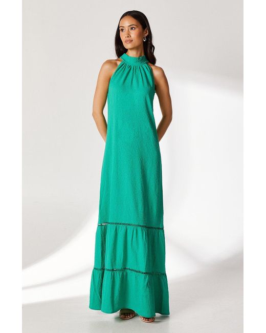 PRINCIPLES Blue Tiered Halterneck Maxi Dress