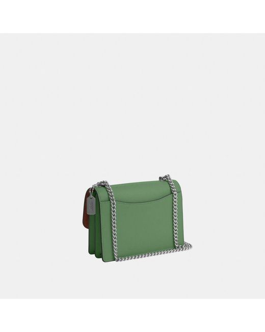 COACH Green Crossgrain Leather Mini Klare Crossbody Bag