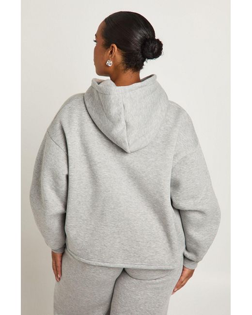 Boohoo Gray Plus Toggle Oversized Hoodie