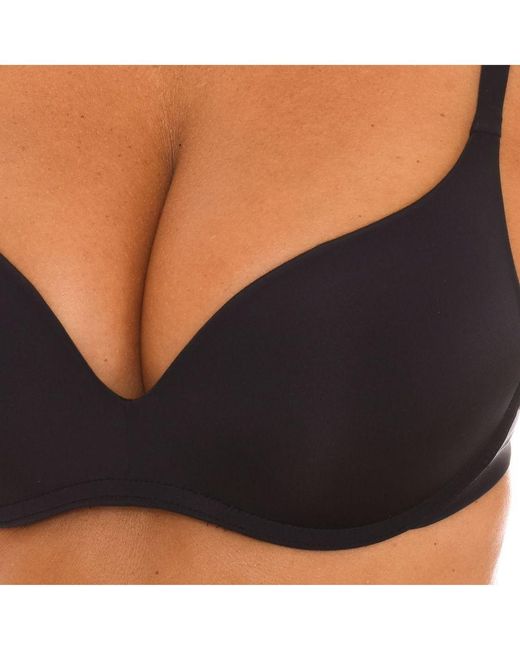 Dim Black Womenss Wireless Push-Up Bra 007He. Enhancement, Support And A Touch Of Elegance