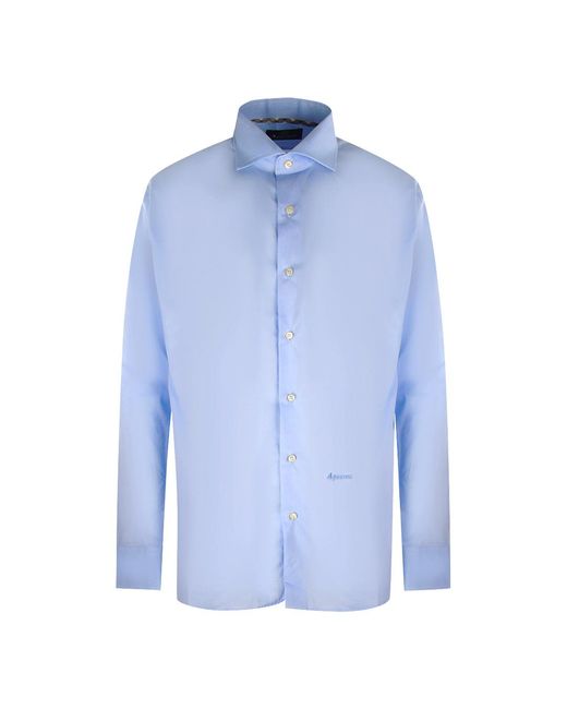 Aquascutum Blue Long Sleeve Royal Shirt for men