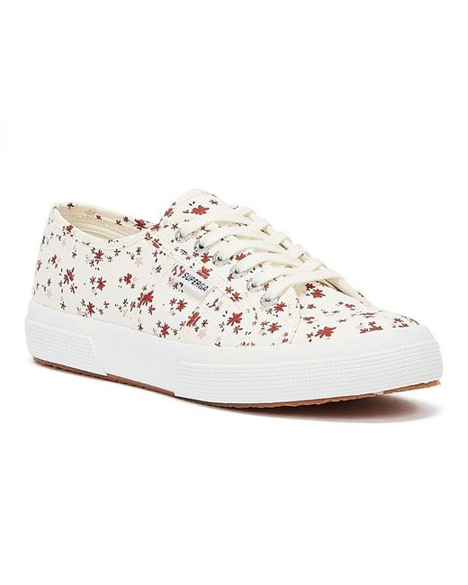 Superga White 2750 Cotu Print Trainers