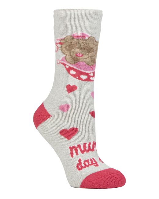 Heat Holders White Ladies Cosy Novelty Socks