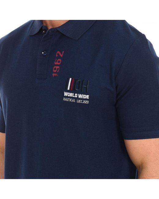 Daniel Hechter Blue Short-Sleeved Polo Shirt 75107-181990 for men