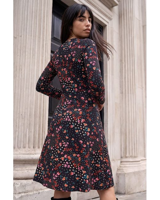 Roman Black Petite Floral Lace Dress