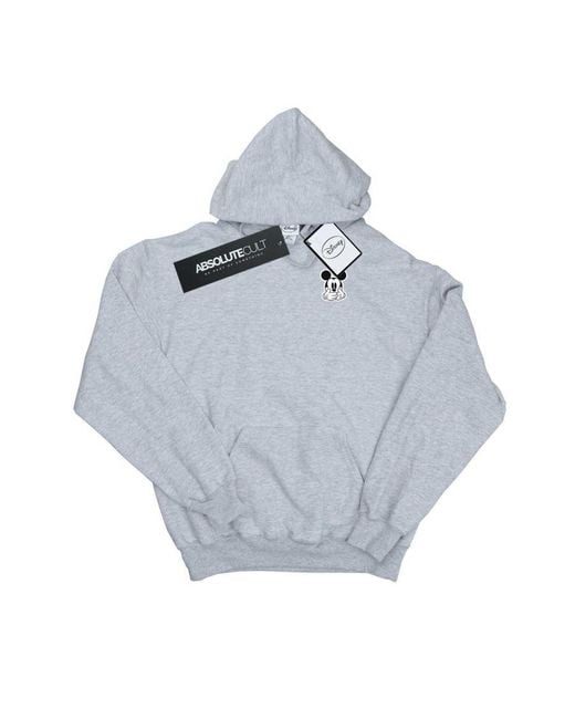 Disney Gray Mickey Mouse Dont Speak Breast Print Hoodie (Sports) for men