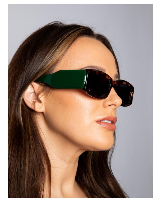 SVNX Blue Chunky Rectangle Sunglasses