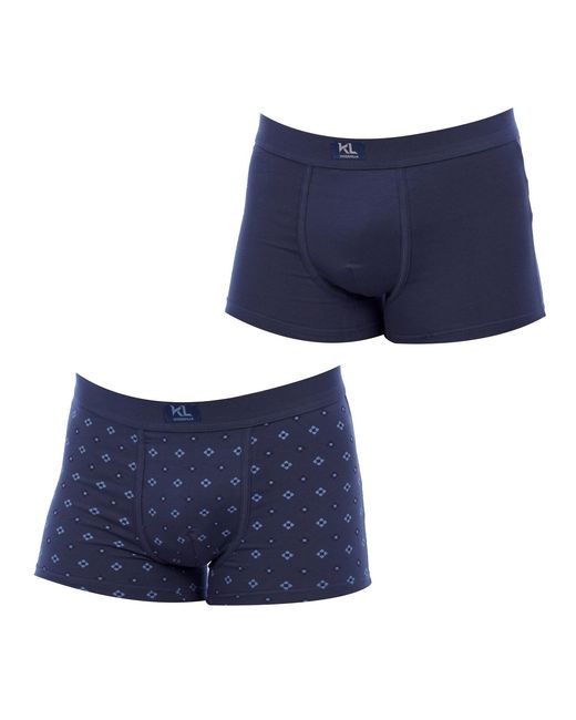 Kisses&Love Blue Pack-2 Boxers Breathable Fabric Klb2 for men