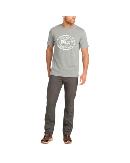 Timberland Gray Pro Trademark Classic Logo T Shirts Summer Crew Neck Top New for men