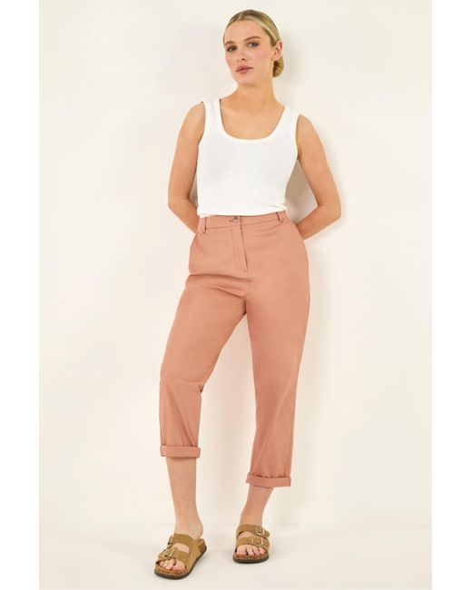 Roman Orange Petite Cotton Blend Stretch Chino Trousers
