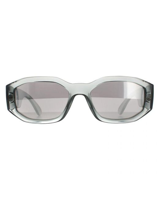 Versace Gray Rectangle Transparent Light Mirror Ve4361 Sunglasses