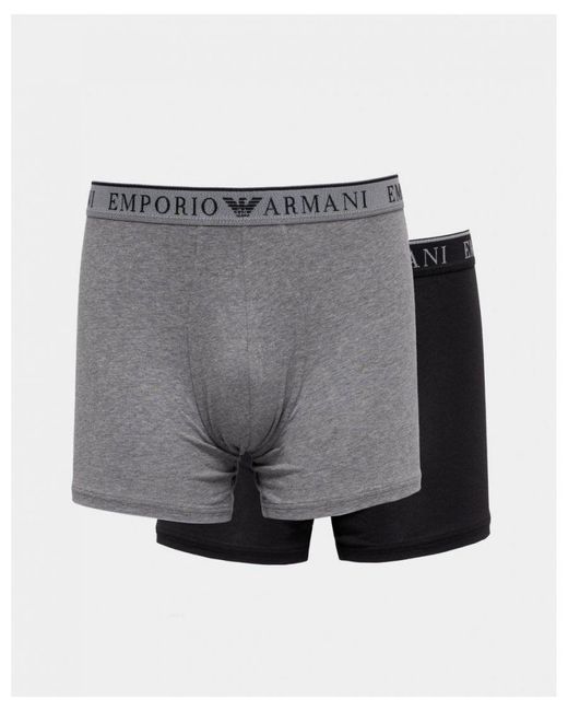 Emporio Armani Gray 2-Pack Logo Tape Midwaist Boxers for men