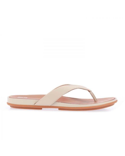 Fitflop Pink Womenss Fit Flop Gracie Leather Flip Flops