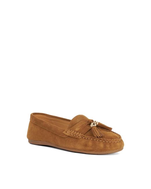 Dune Brown Wf Geen Leather Moccasin Loafers
