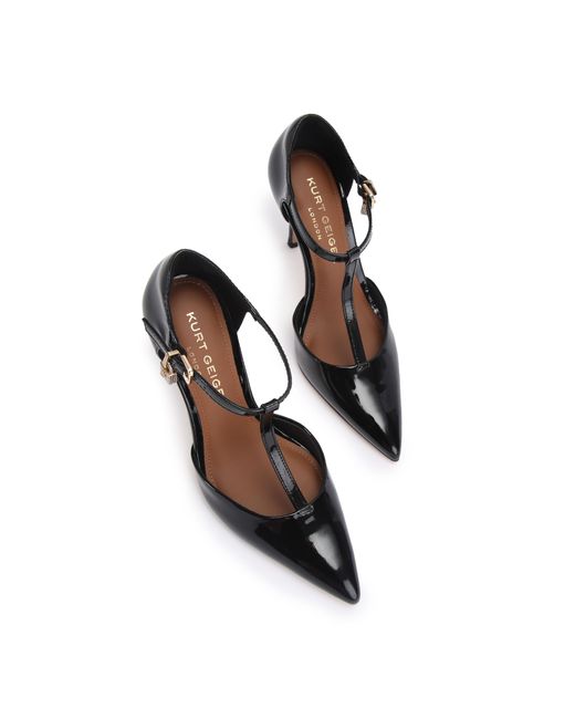 Kurt Geiger Blue Brixton Lock T Bar Court Heels