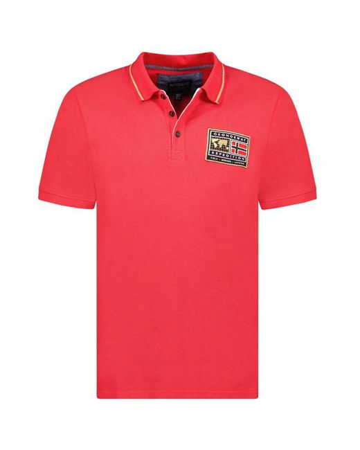 GEOGRAPHICAL NORWAY Red Short-Sleeved Polo Shirt Sy1308Hgn for men