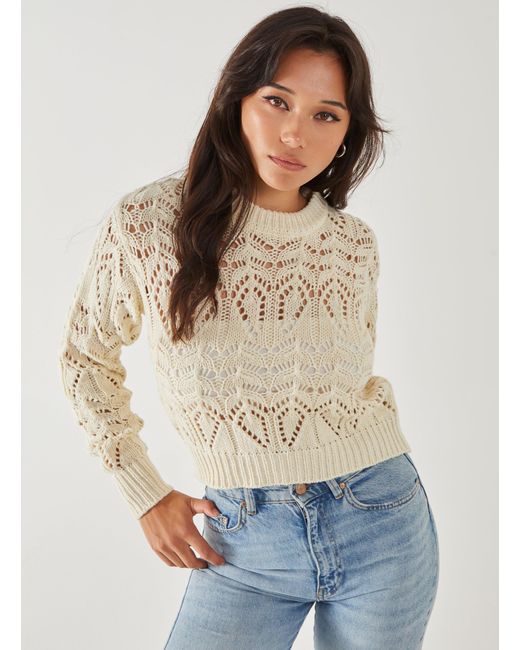 Pink Vanilla Blue Pointelle Knit Crop Jumper