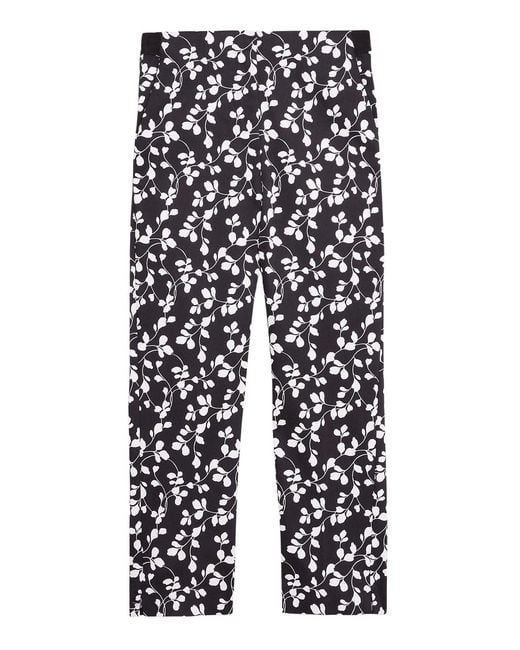 Marks & Spencer White Mia Slim Floral Crop Trousers