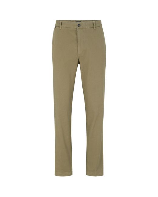 Boss Green Kane Solid Patterned Straight Trousers for men
