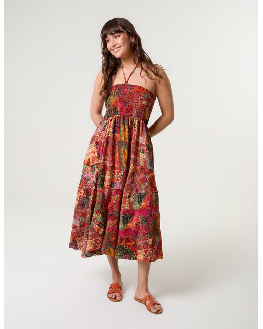 Blue Vanilla Tiered Halter Neck Dress