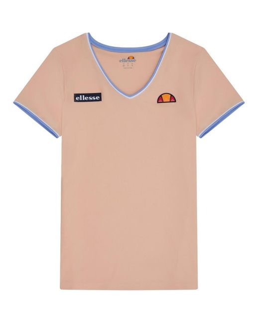 Ellesse Natural V-Neck Short Sleeve Jersey T-Shirt