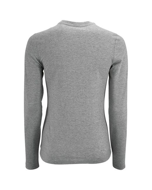 Sol's Gray Ladies Imperial Long Sleeve T-Shirt Marl)