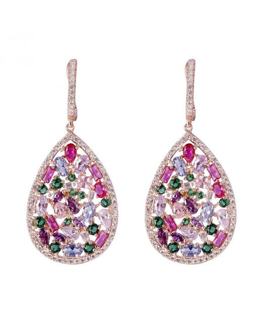 Orphelia Red 'Elora' 925 Sterling Drop Earrings
