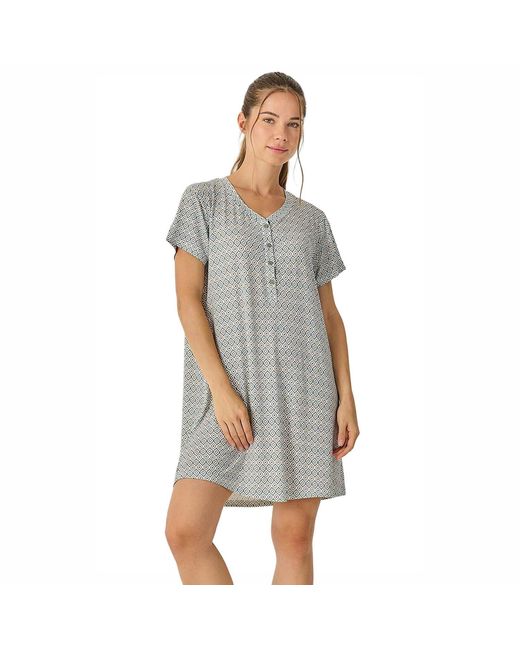 J&j Brothers Gray Summer Nightgown Short Sleeve Jjb27