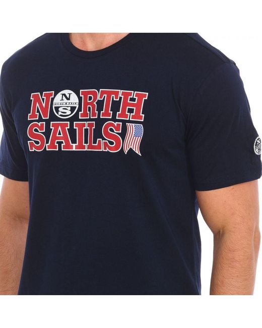 North Sails T-shirt Korte Mouw 9024110 Man in het Blue voor heren
