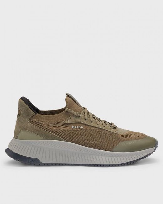 Boss Brown Ttnm Evo Trainers With Knitted Uppers for men