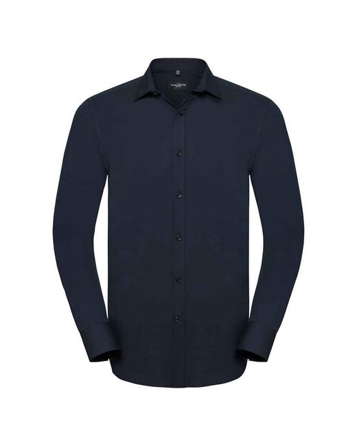 Russell Blue Collection Ultimate Stretch Long-Sleeved Formal Shirt (Bright) for men