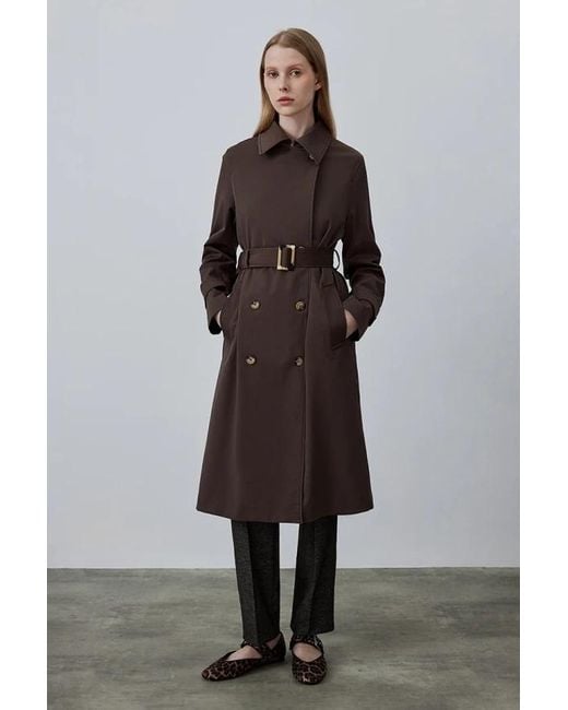 GUSTO Brown Tailored Classic Trench Coat