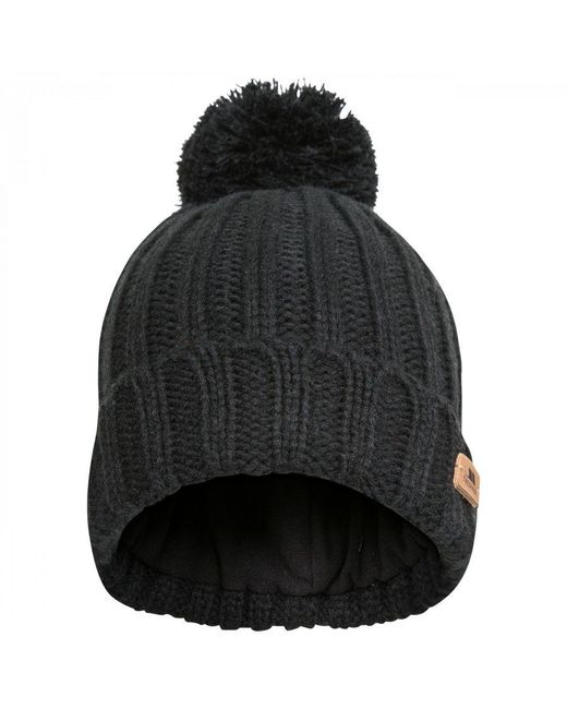 Trespass Black Thorns Beanie Hat for men