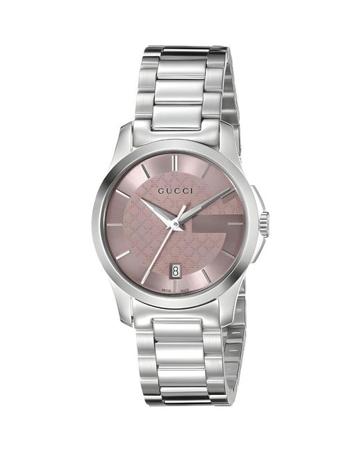 Gucci Metallic G-Timeless Ya126524 Ladies Watch With Dial Stainless Steel