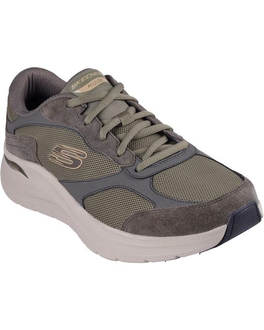 Skechers Gray Arch Fit 2.0 The Keep 232702-Olv Lace Up Shoes for men