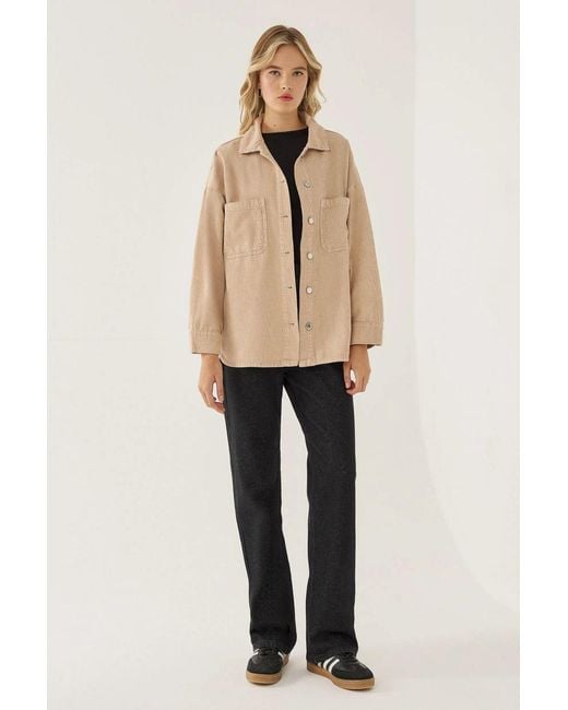 Hiccup Natural Oversized Velvet Shacket