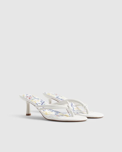 River Island Metallic Heeled Sandals Printed Sole Pu