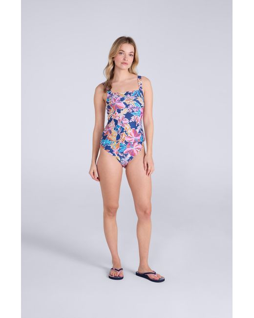 Mountain Warehouse White Tankini Print Top Uv Protection Upf 50+ Chlorine Resistant Beach Swimwear