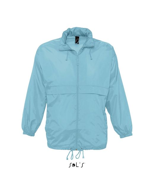 Sol's Blue Surf Windbreaker Lightweight Jacket Atoll) Nylon