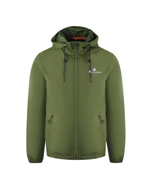 Aquascutum Green London Logo Army Active Windbreaker Jacket for men