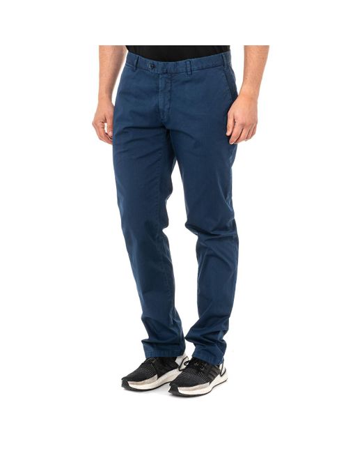 La Martina Blue Lmta01 Chinese Cut Trousers for men