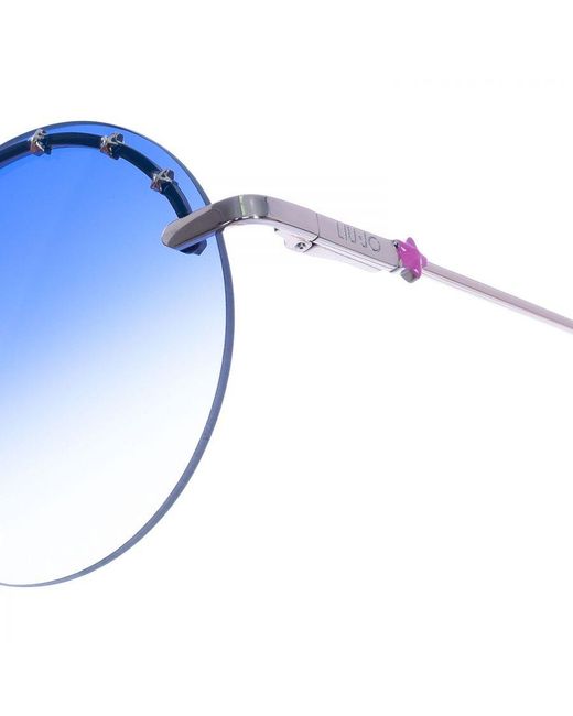 Liu Jo Blue Metal Sunglasses With Circular Shape Lj3100S