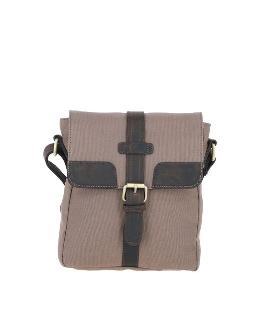 Fenland Sheepskin Gray Premium Leather X Canvas Flight Bag for men