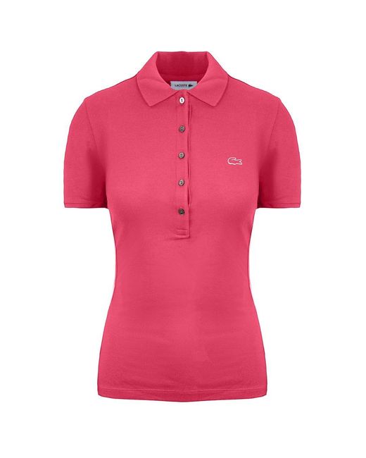 Lacoste Pink Slim Fit Polo Shirt Cotton