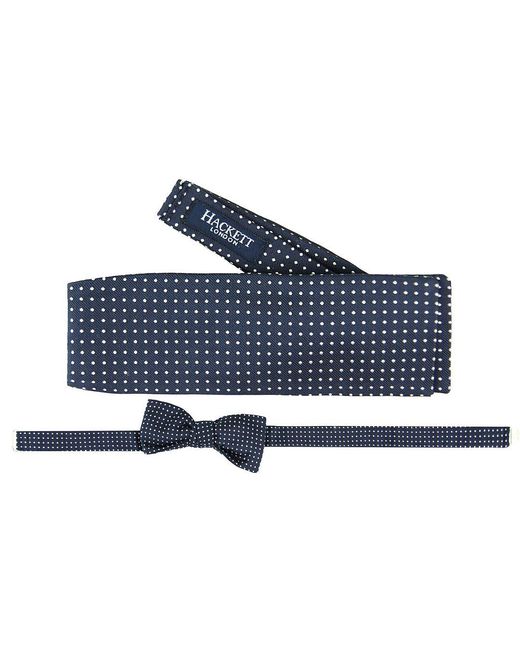 Hackett Blue London Printed Silk Bow Ties for men