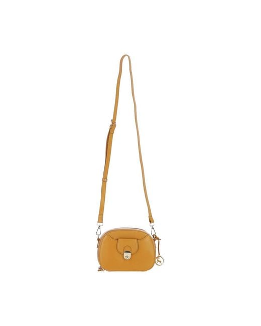 Ashwood Leather Orange Real Compact Crossbody Bag With Adjustable Strap