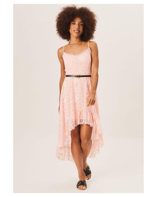 Gini London Pink Strappy Corset Belted Midi Dress