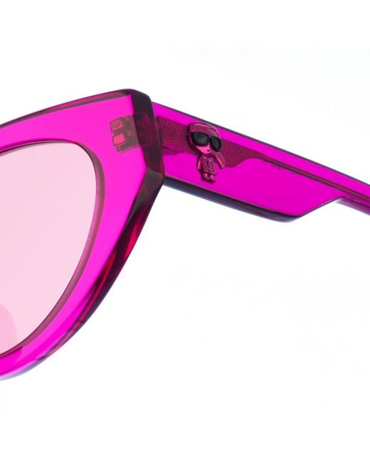 Karl Lagerfeld Acetaat Zonnebril Met Ovale Vorm Kl6043s in het Pink