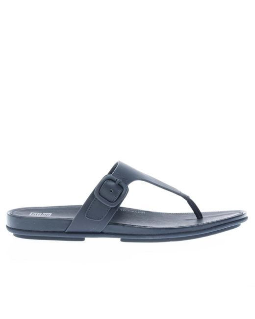 Fitflop Blue Fit Flop Gracie Rubber-Buckle Toe-Post Sandals